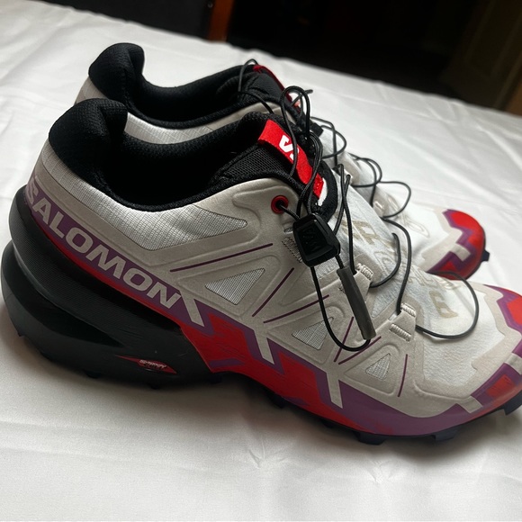 SALOMON SPEEDCROSS 6 (WHITE/SPARKLING GRAPE/FIERY RED) WOMEN'S SHOES | 7 - Picture 4 of 12